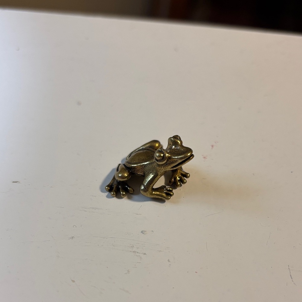 Mini Brass Frog Figurine
